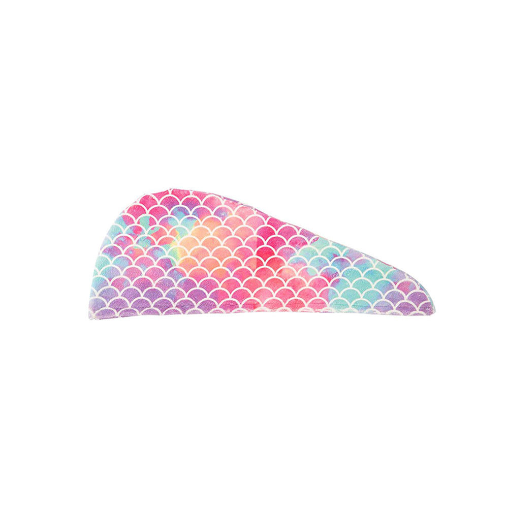 Fish Scales Style Print Microfiber Hair Drying Cap Yellow