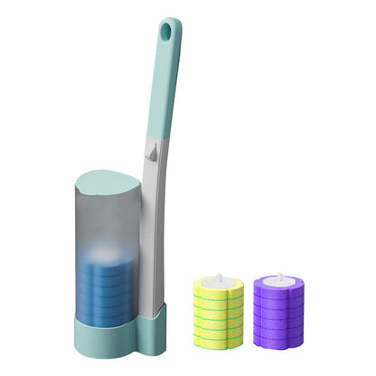 Disposable Toilet Brush Set with 18Pcs Replacement Brush Heads Blue
