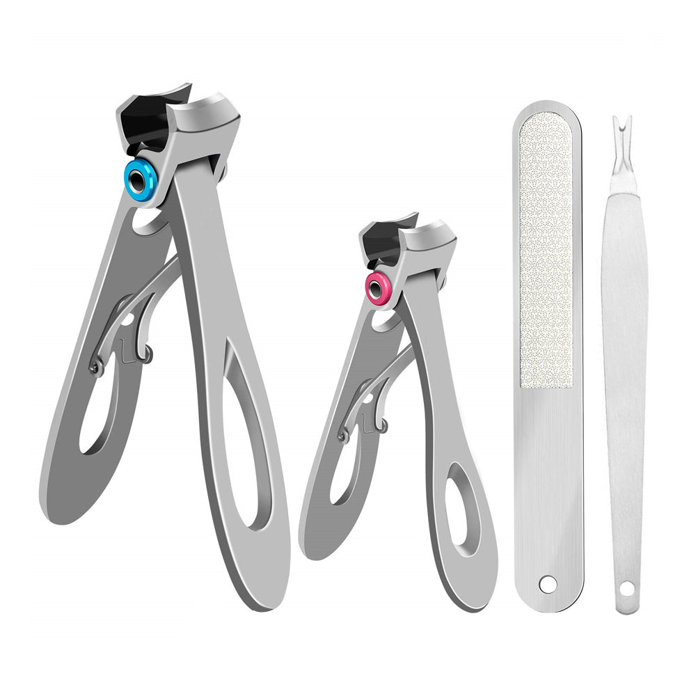 4Pcs Nail Clippers for Thick Nails Nail Clippers with Nail File Dead Skin Removal-Silver