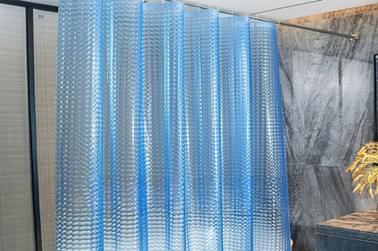 PEVA Shower Curtain Liner with Grommets and Hooks - Blue