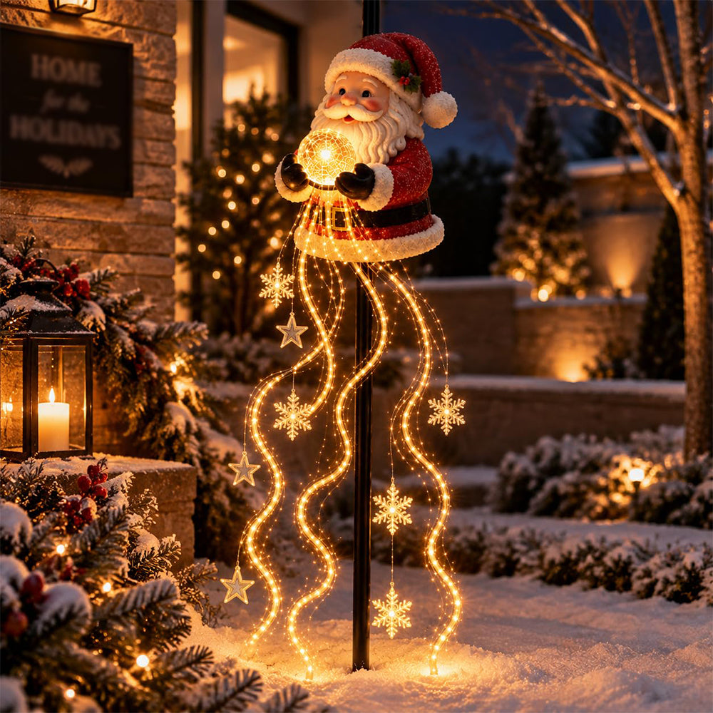 Solar Santa Stake Solar Light Warm LED Garden Decoration Light