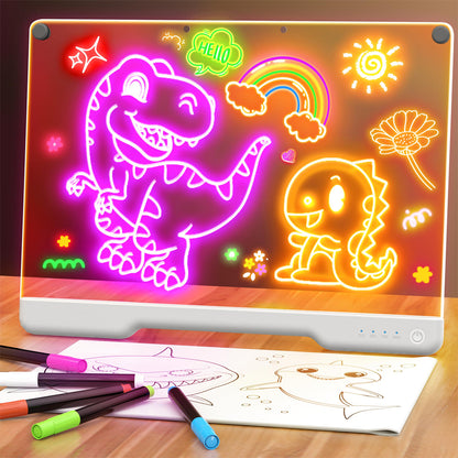 Rechargeable LED Drawing Board with 7 Light Modes - White