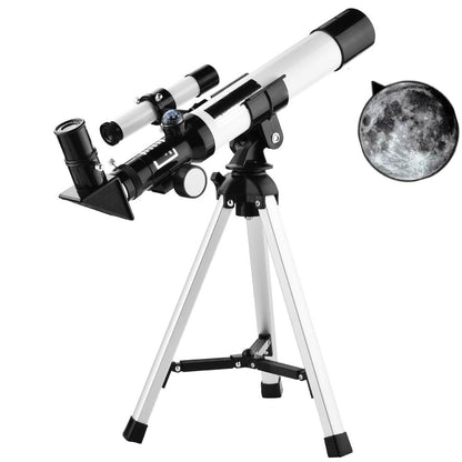32X Magnification Astronomical Telescope Portable GPS Syncs Telescope with Tripod for Little Astronomy Beginners White