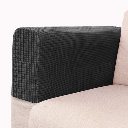 2PCS Universal Chair Arm Protector Covers Armchair Slipcovers Furniture Protector-Black