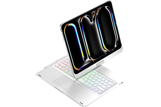 360-degree Rotatable Keyboard Case for iPad 11th Air 11 inch Air 13 inch with TouchPad -Silver A11