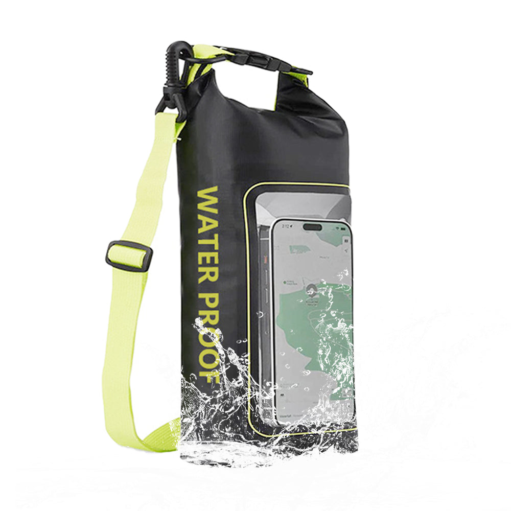 Water Resistant Dry Bag Roll Top Crossbody Shoulder Bag with Phone Pouch Green