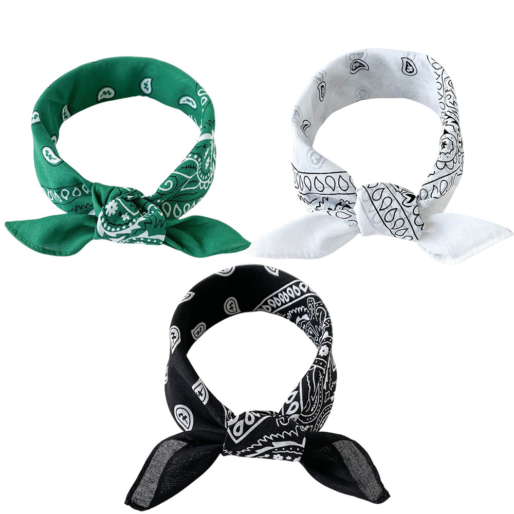3 Pack Vintage Paisley Bandanas for Head Neck Wrist and Hair