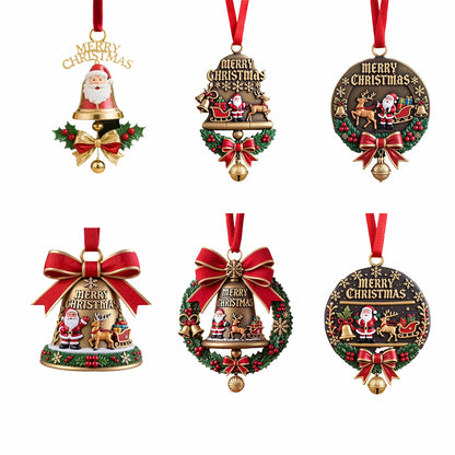 6 Piece Acrylic Christmas Tree Ornament Hanging Decoration Set