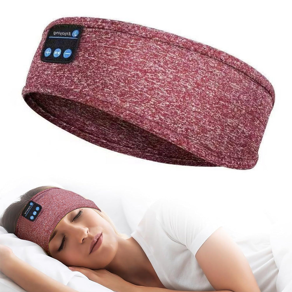 Bluetooth Sleeping Headphones Wireless Music Headband Stereo Earphone for Sport Sleep Yoga Meditation Red