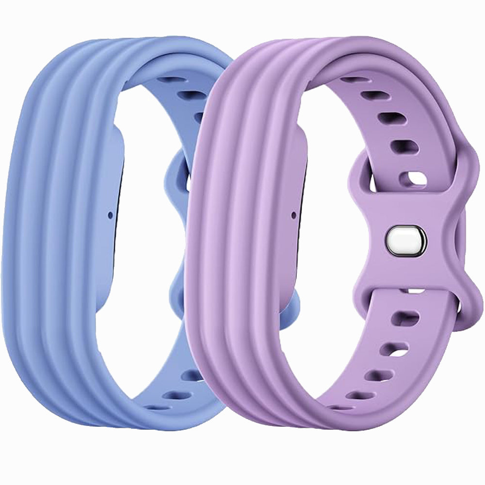 2 Piece Silicone Band Replacement for Google Fitbit Air-Blue and Purple