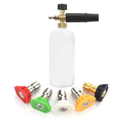 1L Foam Cannon with 1/4 Inch Quick Connector with 5 Pressure Washer Nozzle Tips
