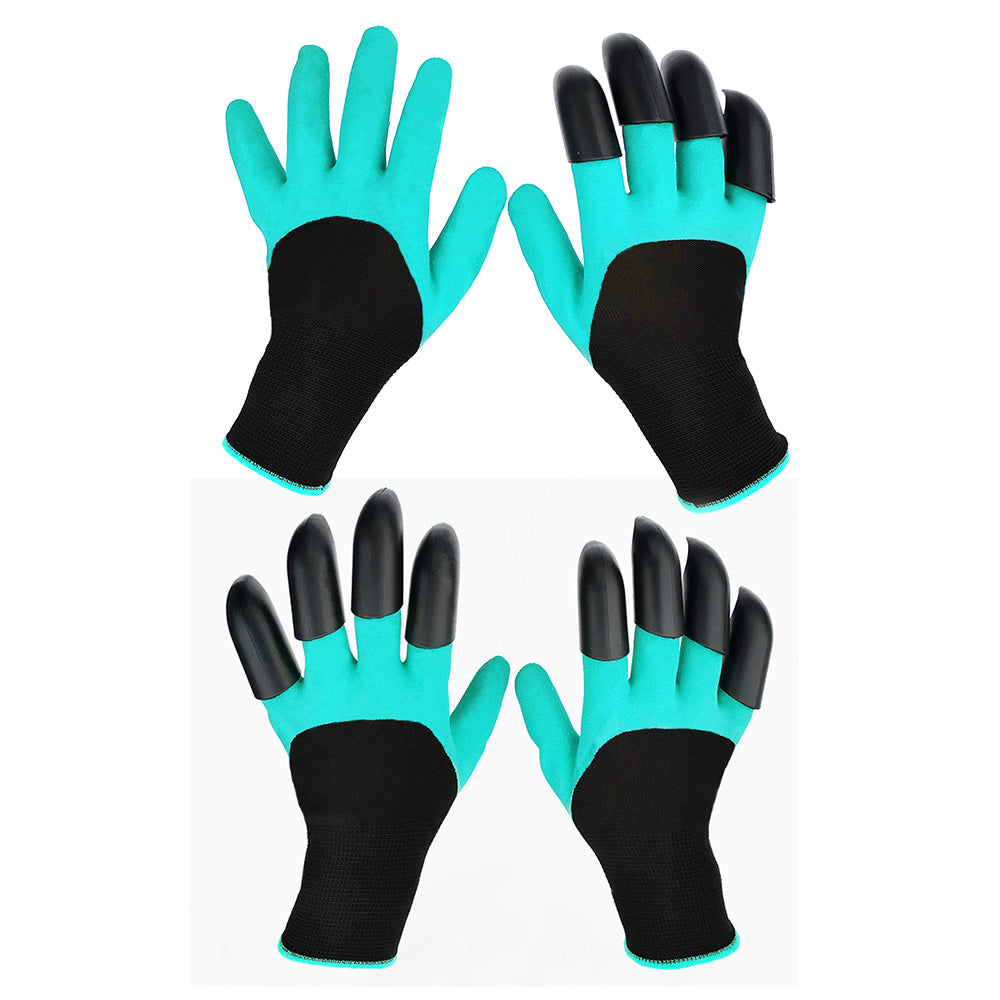2 Pairs Waterproof Gardening Gloves with ABS Claws