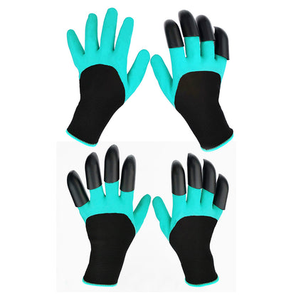 2 Pairs Waterproof Gardening Gloves with ABS Claws