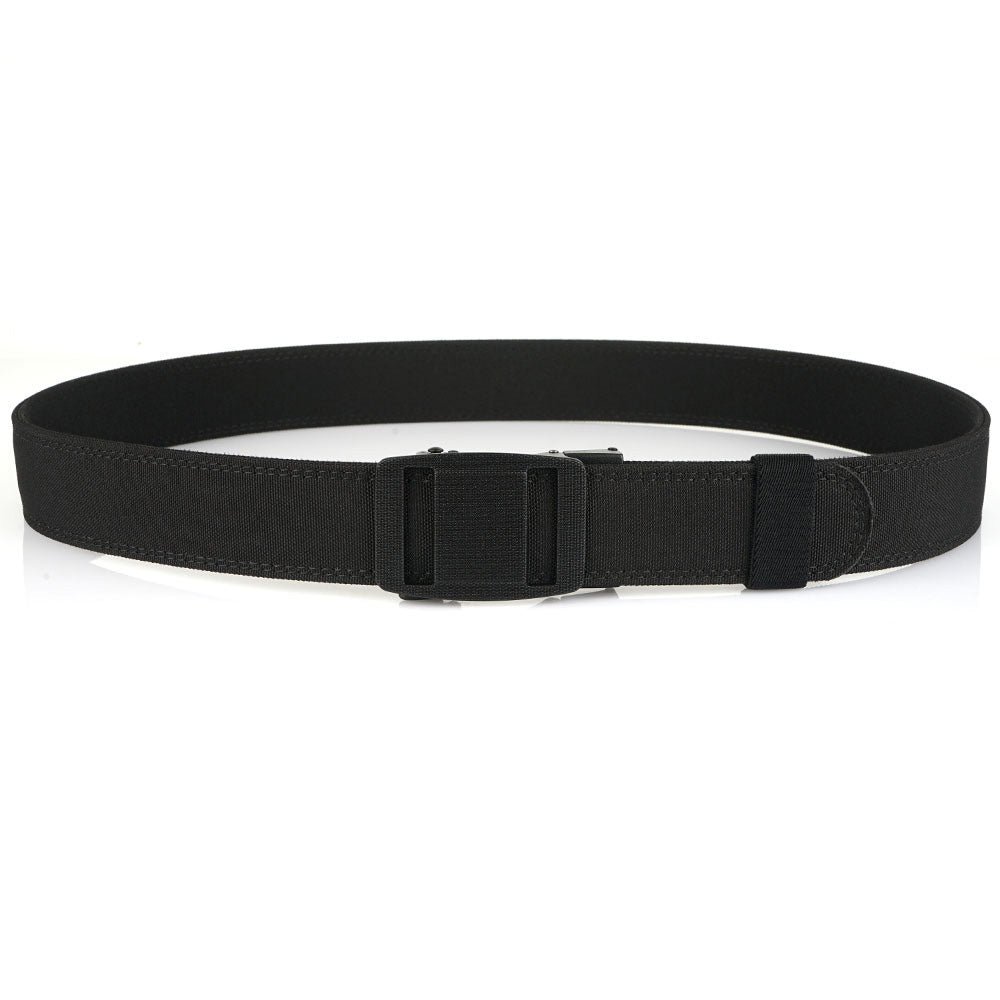 Double Layer Thickened Tactical Belt with Automatic Buckle - Black
