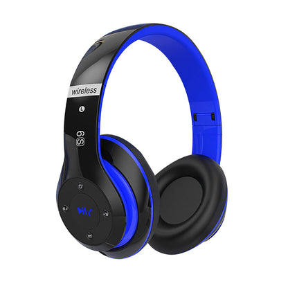 Wireless Bluetooth Headphones Foldable Over Ear Stereo Headsets with Built-in Mic Blue