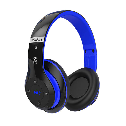 Wireless Bluetooth Headphones Foldable Over Ear Stereo Headsets with Built-in Mic Blue
