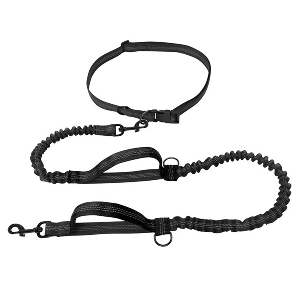2 in 1 Hands Free Running Dog Leash for Walking Jogging-Black