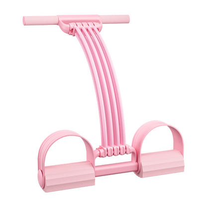 8 Tube Detachable Adjustable Pedal Resistance Band with Handle for Full Body Shaping-Pink