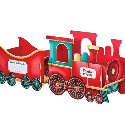 Santa Gift Train Christmas Cardboard Gift Box ¨C Present Holder Home Decoration Style 1