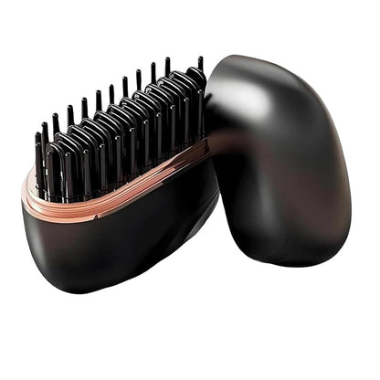 Rechargeable Wireless Mini Hair Straightener Comb - Black