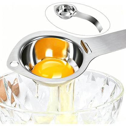 304 Stainless Steel Egg Yolk Separator 3 Hole Coil Egg Separator with Side Hooks