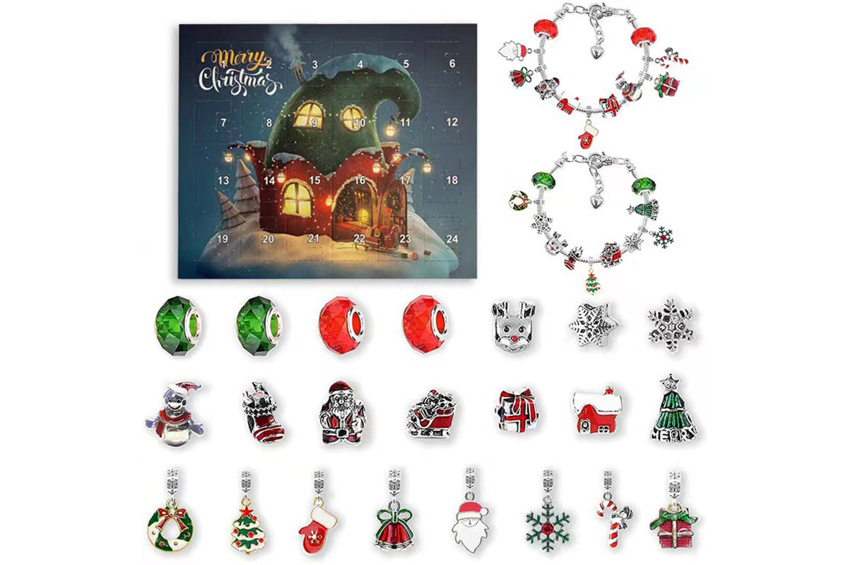 Christmas Advent Calendar Bracelets 2025 for Girls 24 Days Countdown Calendar