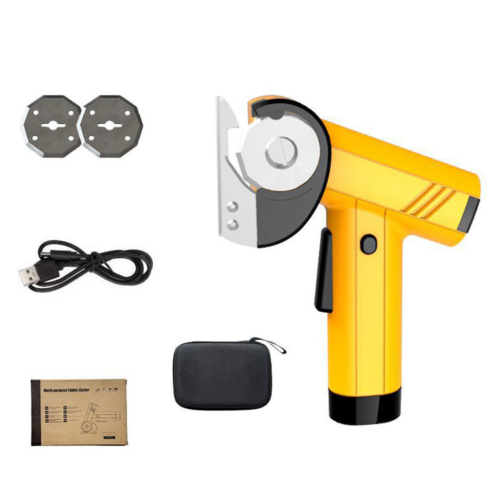 Cordless Electric Scissors with 2 Blades for Thin Cardboard Box Carpet Leather-Yellow