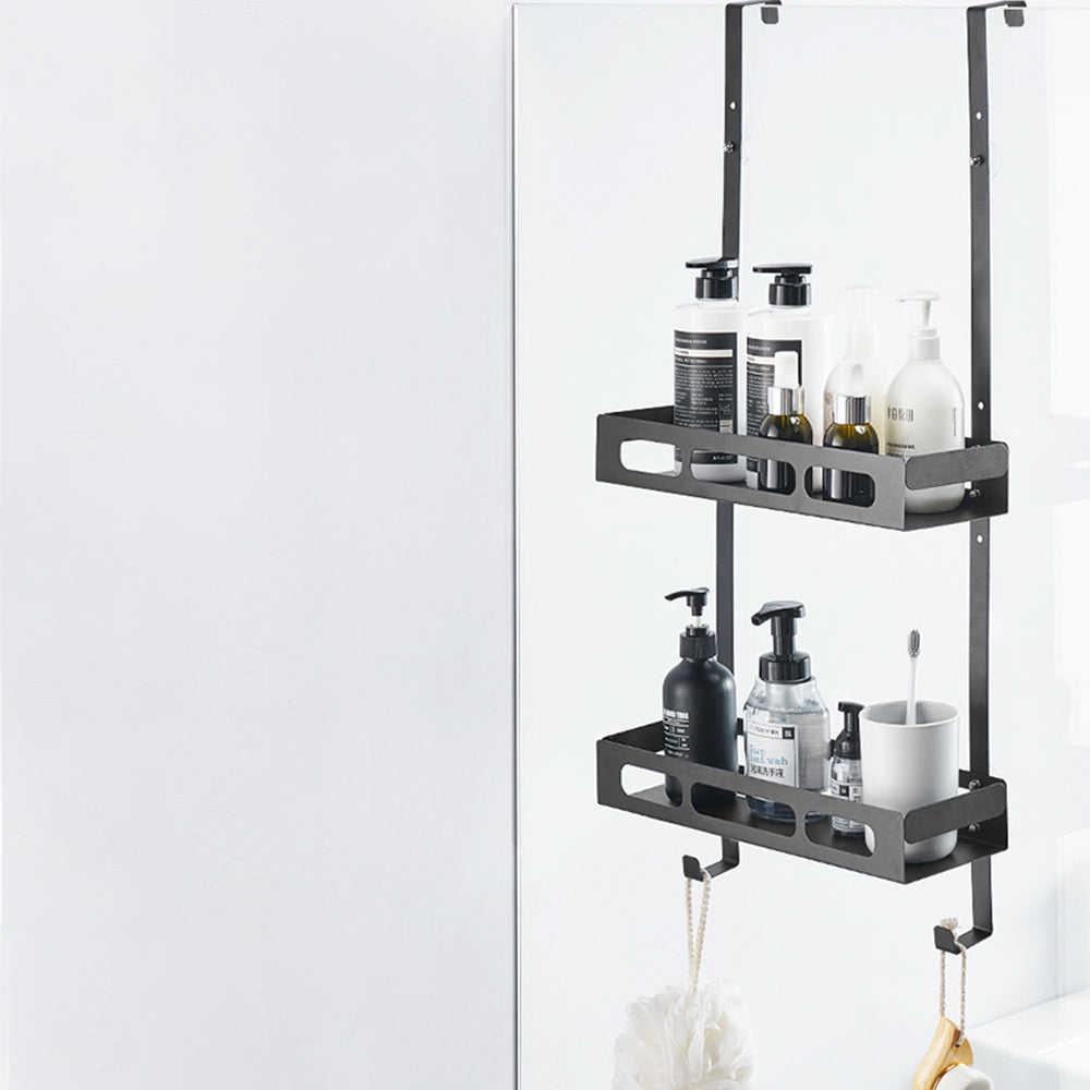 2-Tier Bathroom Shower Caddy Hanging Shelf Bathroom Storage Rack Organizer Style 2