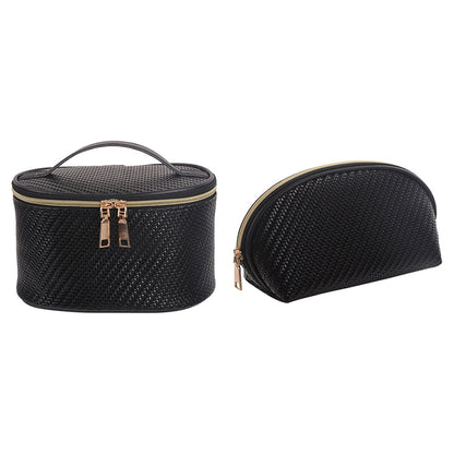 2Pcs PU Leather Cosmetic Bag