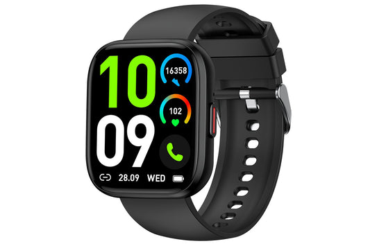 Smart Watch 1.85-Inch Fitness Watch with Heart rate Warning Sleep Monitor Blood Oxygen Calories Physiological Activity Tracker-Black