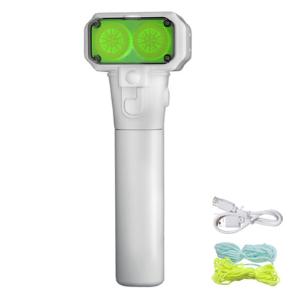Handheld Double Wheel Rope Launcher Glow In the Dark Lasso Loop Fidget Toy-White