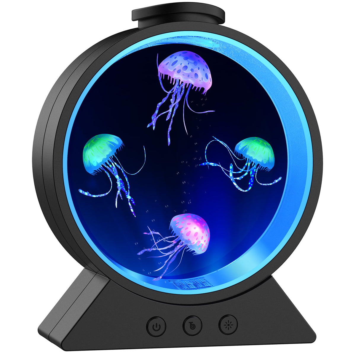 7 Color Breathing Gradient Jellyfish Lamp Mood Desk Lamp - Black