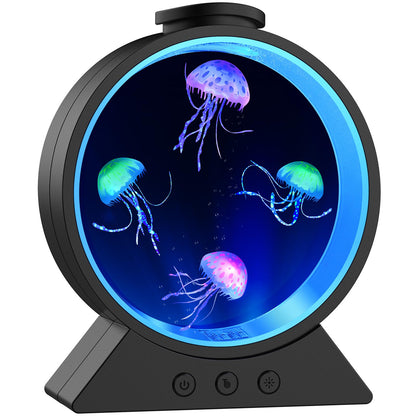 7 Color Breathing Gradient Jellyfish Lamp Mood Desk Lamp - Black