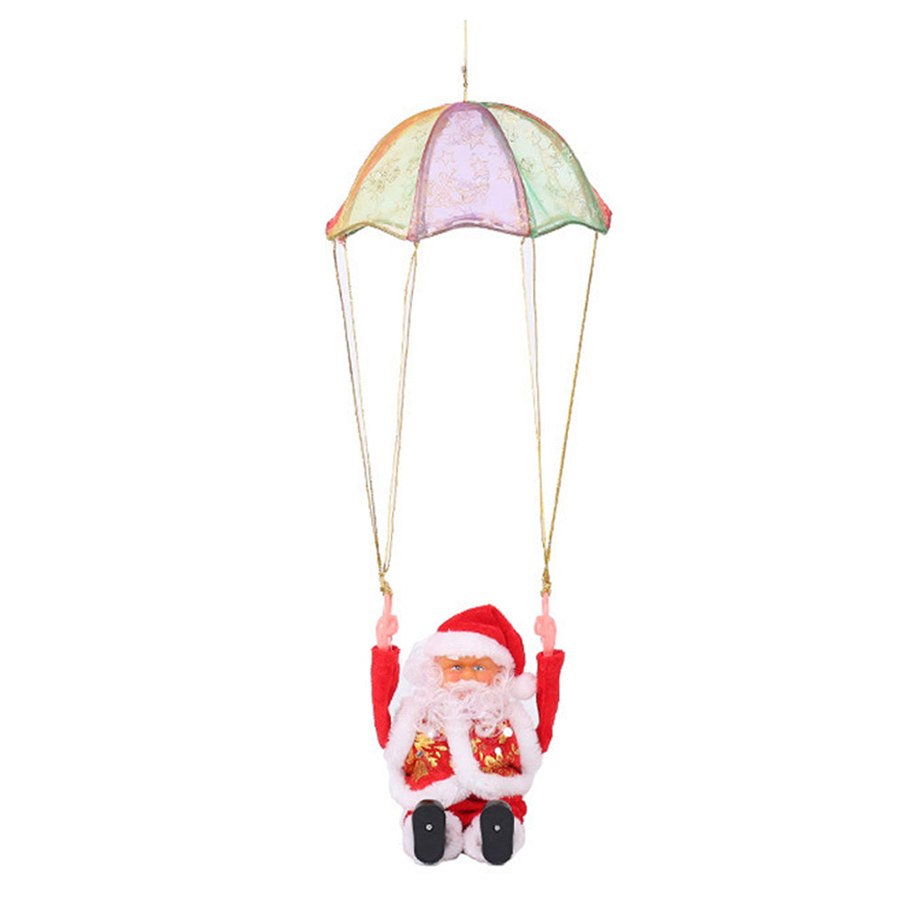 Electric Parachute Swing Santa Tumbling Santa with Music Christmas Hanging Ornaments Xmas Gift