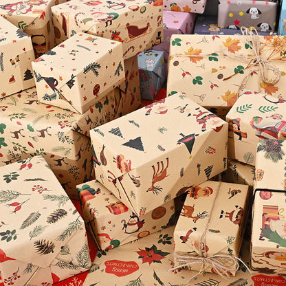10PCS Christmas Wrapping Paper Rolls with Multiple Patterns & Gift Box Wrap
