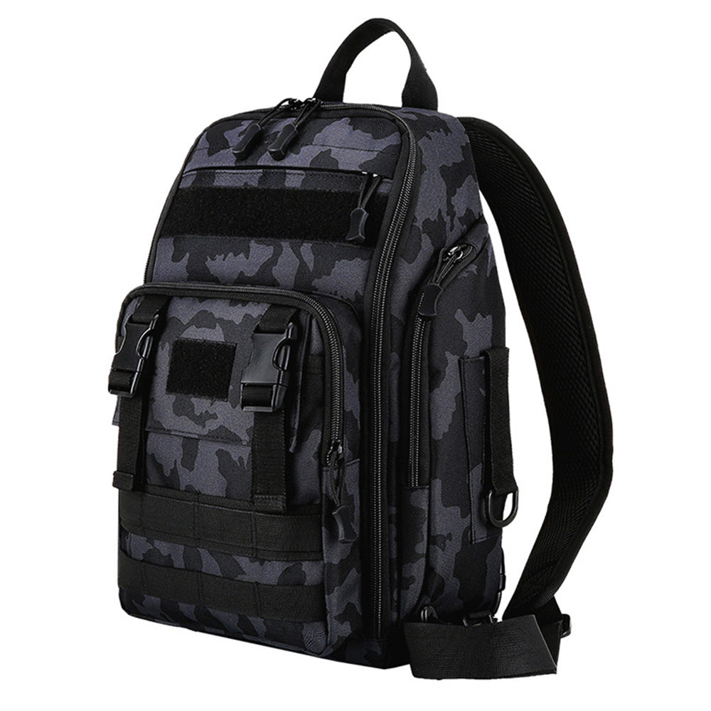 Fishing Tackle Backpack with Rod Holder Outdoor Shoulder Bag for Fishing Gear Storage Deep Blue