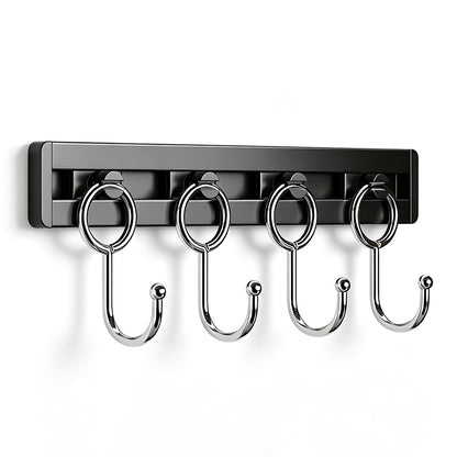 Stainless Steel Wall Mounted Kitchen Hooks Rack No Drill Utensil Organizer