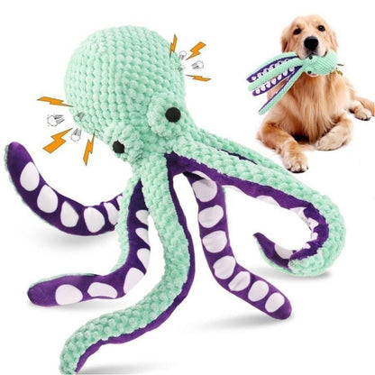 Large Plush Squeaky Octopus Dog Toy for Small Medium & Large Dogs