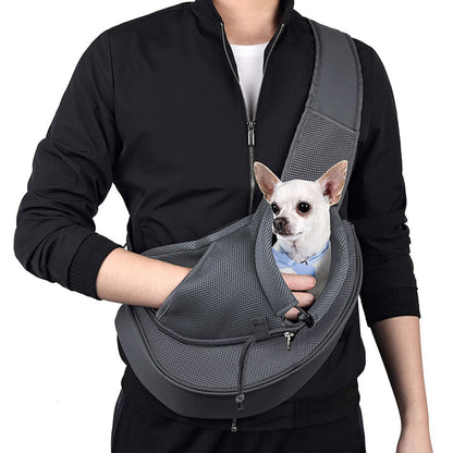 Pet Carrier Sling Mesh Backpack Travel Bag for Dogs & Cats Grey