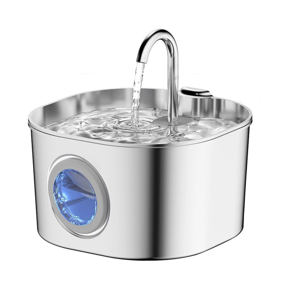 USB 2.2L Stainless Steel Pet Water Fountain for Cats and Small Dogs Style 1
