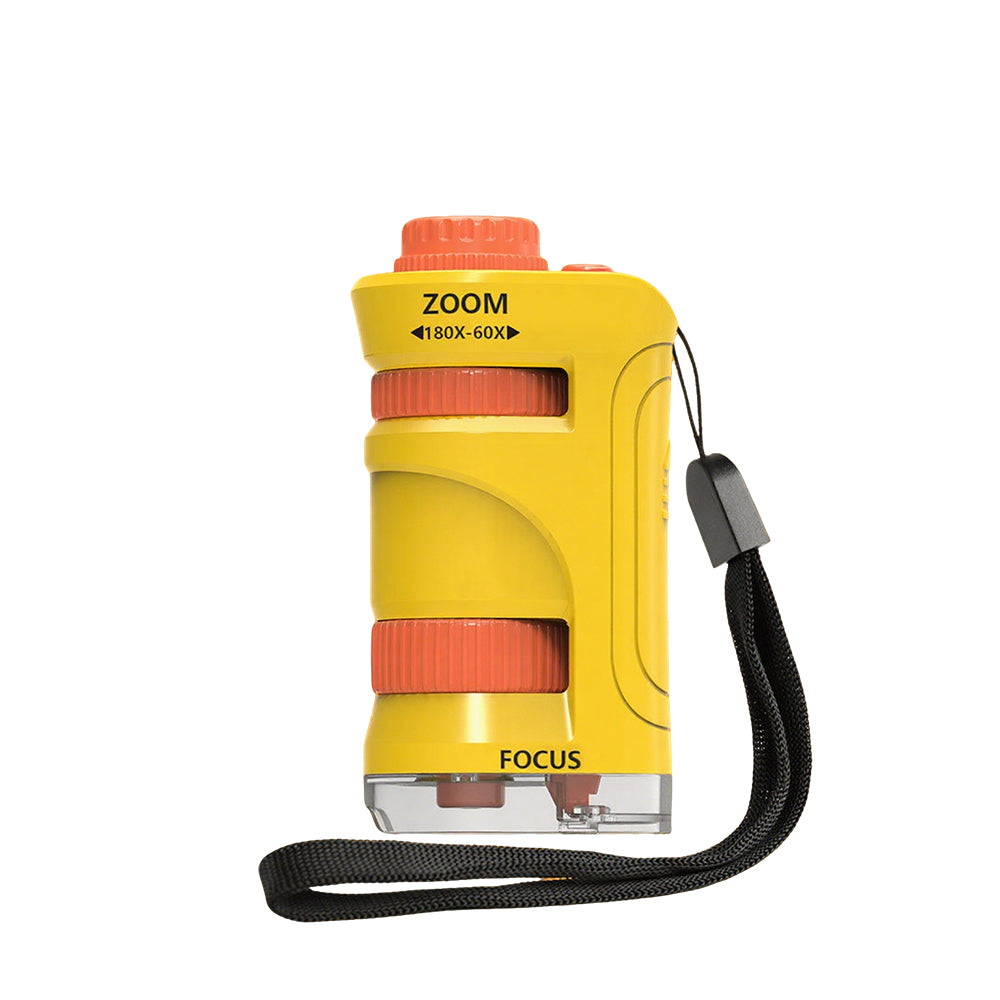60X-180X Pocket Microscope Educational Science Kit for Kids-Yellow