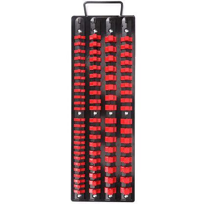 80Pcs Set Socket Organizer Tray Portable Multi-Size Socket Holder Red