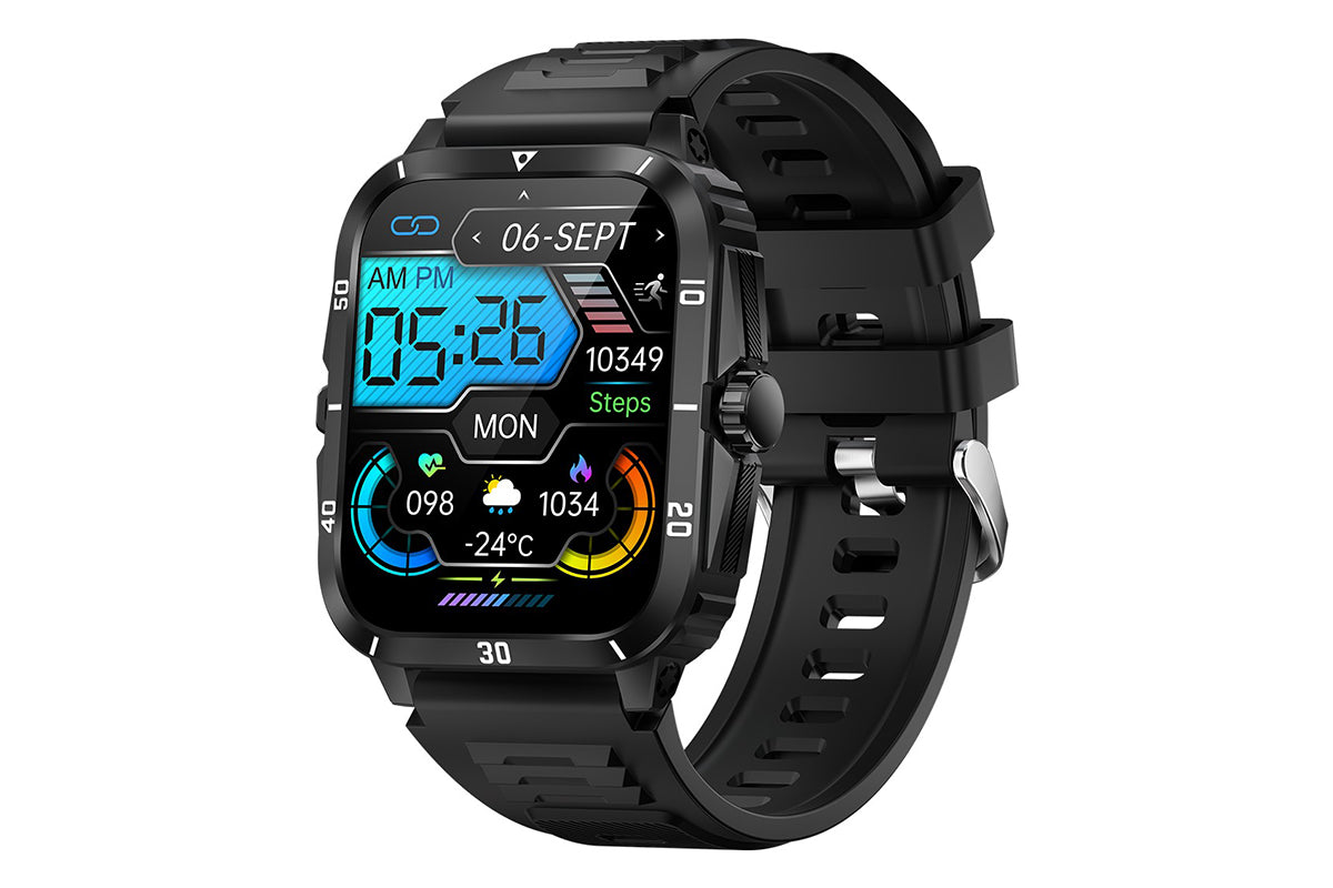 Waterproof Smartwatch for Men Android iOS Phones Smart Watch Fitness Tracker 1.96 Inch Blood Pressure Heart Rate Sport Pedometer Sleep Digital Step Activity Monitor-Black Silver