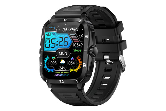Waterproof Smartwatch for Men Android iOS Phones Smart Watch Fitness Tracker 1.96 Inch Blood Pressure Heart Rate Sport Pedometer Sleep Digital Step Activity Monitor-Black Silver