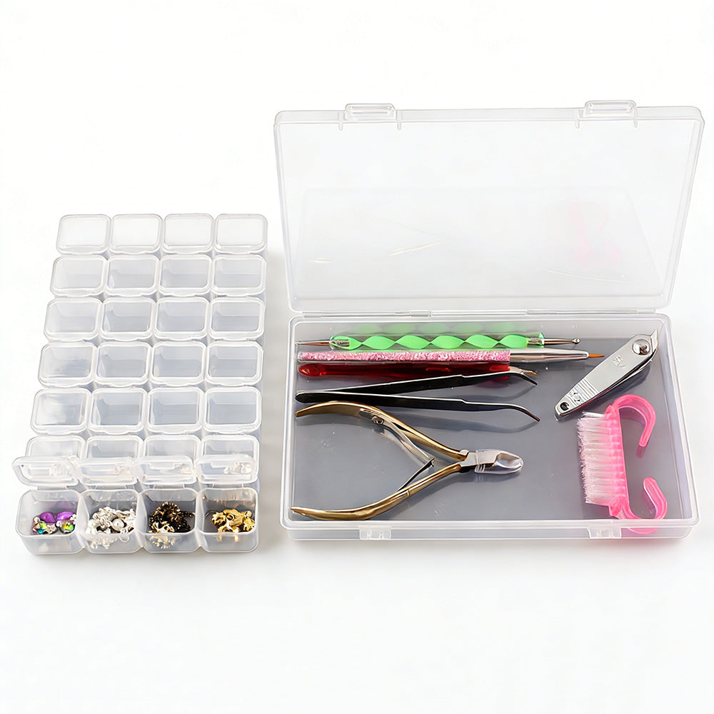 28 Grid Plastic Compartment Storage Box Container Jewellery Bead Craft Organiser