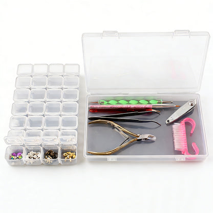 28 Grid Plastic Compartment Storage Box Container Jewellery Bead Craft Organiser
