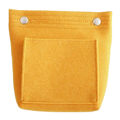 Women Organizer Bag Purse Insert Bag Felt Multi Pocket Travel Insert Organizer Handbag -Yellow