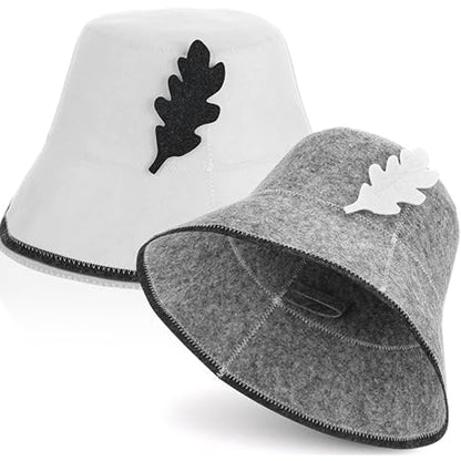 2Pcs Felt Sauna Hat