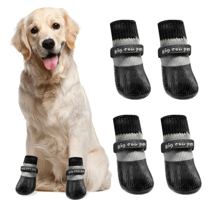 Waterproof Anti Slip Pet Shoes with Rubber Sole for Indoor and Outdoor Use Black