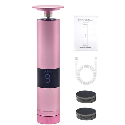 9-Speed Adjustable Electric Foot Callus Remover Digital Display Rechargeable Foot Sander Pedicure Tools with Sandpaper Disks Pink